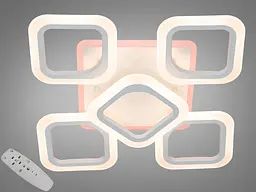 Люстра стельова LED Diasha AS8060/4+1WH, 60W, 3200K-6500K, білий акрил, сучасний стиль, з пультом, диммером, підсвіткою