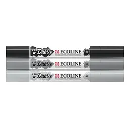 Набір маркерів акварельних двосторонніх Royal Talens ECOLINE DUO TIP Black&Grey 3шт - мініатюра 4