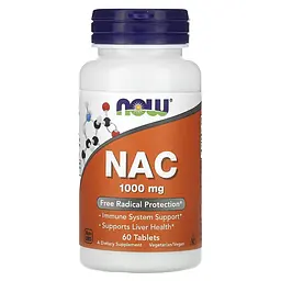 NOW N-Ацетилцистеїн NAC 1000 мг - 60 таблеток