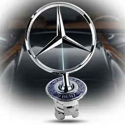 Емблема приціл на капот Mercedes-Benz Хром Синій напис W124 W210 W202 W203 W204 W221 W211 W212 W222 метал (OEM a2108800186)