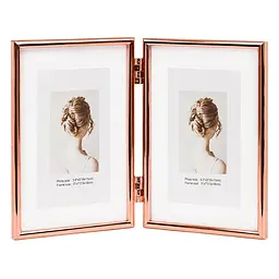 Фоторамка металева на 2 фото 13*18см Rose Gold 5R 12001F7R