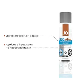 Анальна змазка JO ANAL H2O — ORIGINAL (60 мл) на водній основі, рослинний гліцерин - мініатюра 3