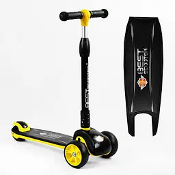 Самокат Best Scooter 24х58х67-77 см чорно-жовтий 000231614 - мініатюра 2