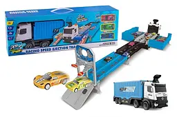 Іграшковий автовоз паркінг з гоночним треком та машинки Racing Speed ​​Ejection Track 86028 в коробці р.56х11, 6х19см