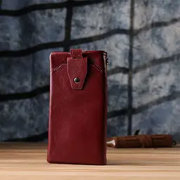 Шкіряний жіночий гаманець-клатч із відділенням під телефон ST Leather 23102 бордовий - мініатюра 9