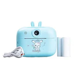 Фотоапарат дитячий з функцією миттєвого друку Зайчик, блакитний Happy Life HPS1BL - мініатюра 3