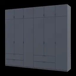 Розпашна Шафа для одягу Doros Лукас Графіт 3+3 ДСП 270х50х240 (42005117)