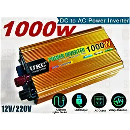 Універсальний автомобільний інвертор UKC 12V/220V 1000W перетворення напруги - мініатюра 8