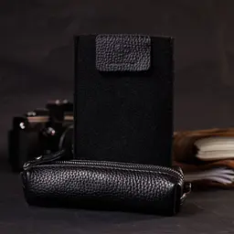Практична шкіряна ключниця Grande Pelle 11637 чорний - мініатюра 9