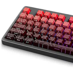 Набір кейкапів PBT Black Red Lines Gradient / 97 шт / Red