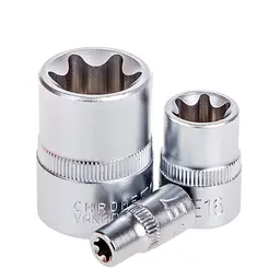 Набір торцевих головок Alloid NGE-424K з приєднувальним квадратом 1/4" 3/8" 1/2" та профілем E4-E24, 14 предметів (NGE-424K) - мініатюра 2