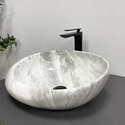 Умивальник VBI Riccia light stone glossy накладний VBI-017202, Мрамор - мініатюра 3