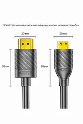 Кабель HDMI - miniHDMI 2 метра ULEN 4K двонаправлений швидкісний 18 Gbps шнур перехідник - мініатюра 4