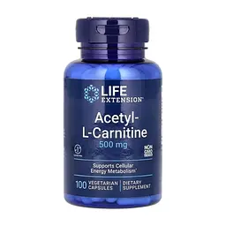 Вітамінно-мінеральний комплекс Life Extension Ацетил L-карнітин, 500 мг, Acetyl-L-Carnitine, 100 вегетаріанських до (LEX-15241)