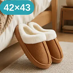 Унісекс теплі домашні капці на хутрі 42 –43 м’які закриті тапочки для дому KT9001524 - мініатюра 2