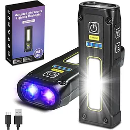 УФ-ліхтарик DARKBEAM 365+395 Blacklight, світлодіодні ліхтарі EDC high Lumen USB C Перезаряджувана лампа Woods, мінімагнітний COB