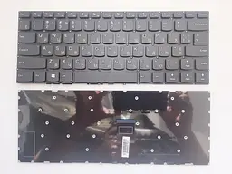 Клавіатура для ноутбуків Lenovo IdeaPad 310-14 Series чорна без рамки RU/US
