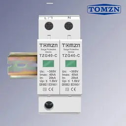 Пристрій захисту від імпульсних перенапруг AC TOMZN TZG40-C 2P 20–40kA 275V обмежувач перенапруги 2х полюсний (19638) - мініатюра 3