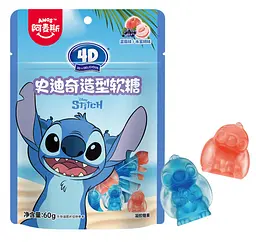 Желейні цукерки Amos Stitch 4D Gummy Candy Blueberry Peach 60г - мініатюра 2