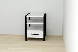 Тумба універсальна Ferrum-decor Вів'єн 1/1 50x41x40 чорний ДСП Білий 16мм (FRD-104139) - мініатюра 2