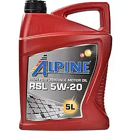 Олива моторна синтетична Alpine RSL 5W-20 API SP ILSAC GF-5/GF-6A 5 л (23449)