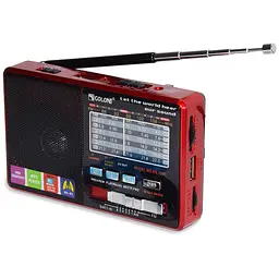 Радіоприймач з MP3 плеєром від флешки, Golon RX-2277, Червоний, з USB + Micro SD і акумулятором (ST)