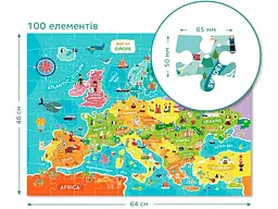Пазл Мапа Європи, Dodo, 100 ел. (англ.) - мініатюра 2
