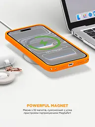 Силиконовый чехол с MagSafe для Apple iPhone 17 Pro Max, ICON2 MagCase, оранжевый, противоударный, панель с мягкой подкладкой, защита всего корпуса, поддержка беспроводной зарядки, совместим с защитными стеклами и пленками, ArmorStandart (ARM86682) - мініатюра 8