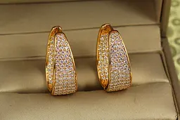Сережки кільця Хuping Jewelry Сяйво Олімпу 2,5 см золотисті