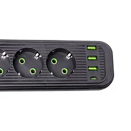 Мережевий фільтр-подовжувач EURO 4 розетки 3 USB 2,8 метра Yiwu HP-5-13MF - мініатюра 7