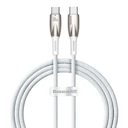 Кабель Baseus USB Type-C Glimmer Series Power Delivery Type-C to Type-C 100W 1m White (CADH000702)