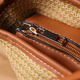 Містка жіноча сумка на літо з якісного текстилю Vintage s_15137 коричнева - мініатюра 9