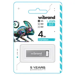 USB Flash Wibrand USB 2.0 Chameleon 4Gb Silver - мініатюра 2