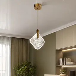 Золотий поєдинок з фактурним прозорим склом Artlight 2333/1GD над столом - мініатюра 2