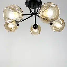 Люстра на плафонах для низьких стель Line.F 8913/5 BK+AM - мініатюра 4