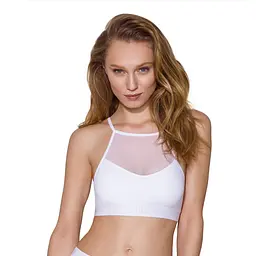 Спортивний топ з прозорою вставкою Passion PS006 TOP M, white - мініатюра 1