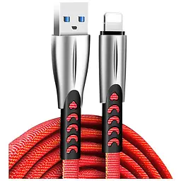 Дата кабель USB 2.0 AM to Lightning 1.0m zinc alloy red ColorWay (CW-CBUL010-RD)