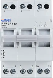 Ручний перемикач вводу (І‑0‑ІІ) 3P 63A RPV АСКО‑УКРЕМ (A0010220011) - мініатюра 2