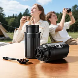 Портативна кавомашина HOCO HX80 15 W 1300 mAh Portable all-in-one coffee machine Black (6942007672740) - мініатюра 7