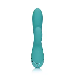 Вібратор-кролик Loveline Inflatable Rabbit 20 см (зелений) - мініатюра 15