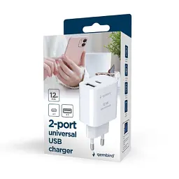 Зарядний пристрій Gembird 1xUSB-A+1xUSB-C 5V/2.4A (12W) white (TA-UC-2AC12-01) - мініатюра 6