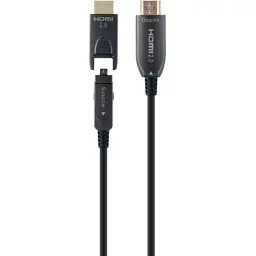 Кабель мультимедійний HDMI M to HDMI M 30.0m V2.0 AOC 4K60Hz gold Cablexpert (CCBP-HDMID-AOC-30M) - мініатюра 2