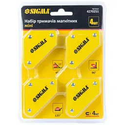 Набір тримачів магнітних міні Sigma 4 кг 52x20x40x16x38 мм (45,90,135°) 4 шт. (4270251) - мініатюра 5