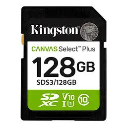 Карта пам'яті Kingston 128GB SDXC class 10 UHS-I V10 A1 Canvas Select Plus (SDS3/128GB) - мініатюра 1