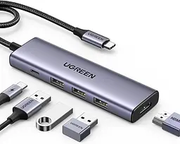USB-Хаб Ugreen CM511 USB-C To HDMI+3*USB 3.0 A+PD Power Converter (UGR-15597)