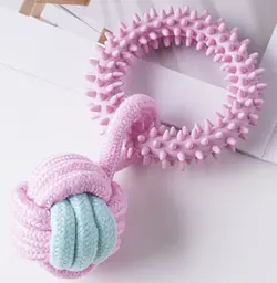 Іграшка-кільце з м'ячиком Derby TPR Dog Chew Toy with Cotton Ball