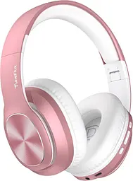 Бездротові навушники-вкладки Bluetooth 5.3, 80 годин відтворення, звукові режими 3EQ, стерео HiFi, рожеве TuneFlux T6 