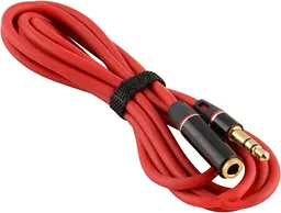 Кабель AUX Audio 3.5мм M/F 1.2м Premium червоний OEM