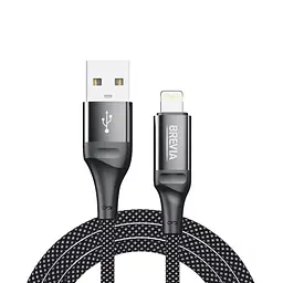 Кабель Brevia USB to Lightning 2,4А 1 м, чорний ZIP (56100BULZ1)