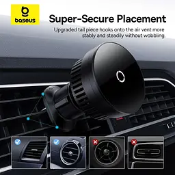 Автотримач із бездротовою зарядкою Baseus MagPro Series Air Vent Version 15W Black (C40164100121-00) [168717] - мініатюра 11